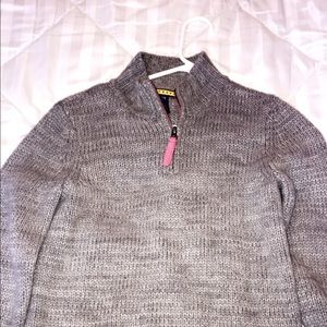 Grey and pink prince and quarter zip sweater. Size small